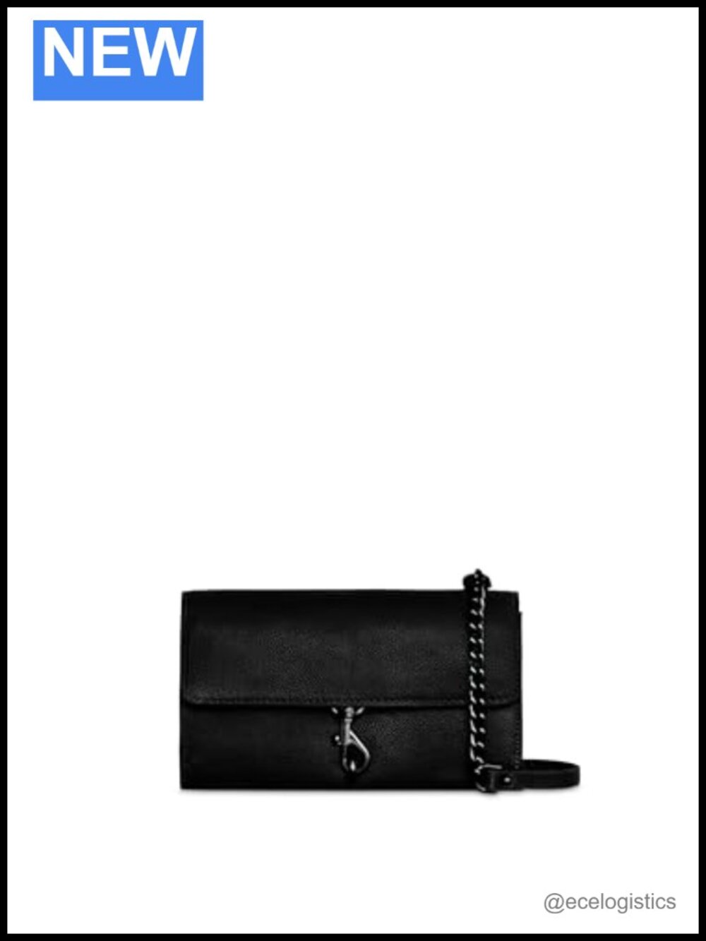 Genuine Leather Wallet on a Chain Crossbody Clutch